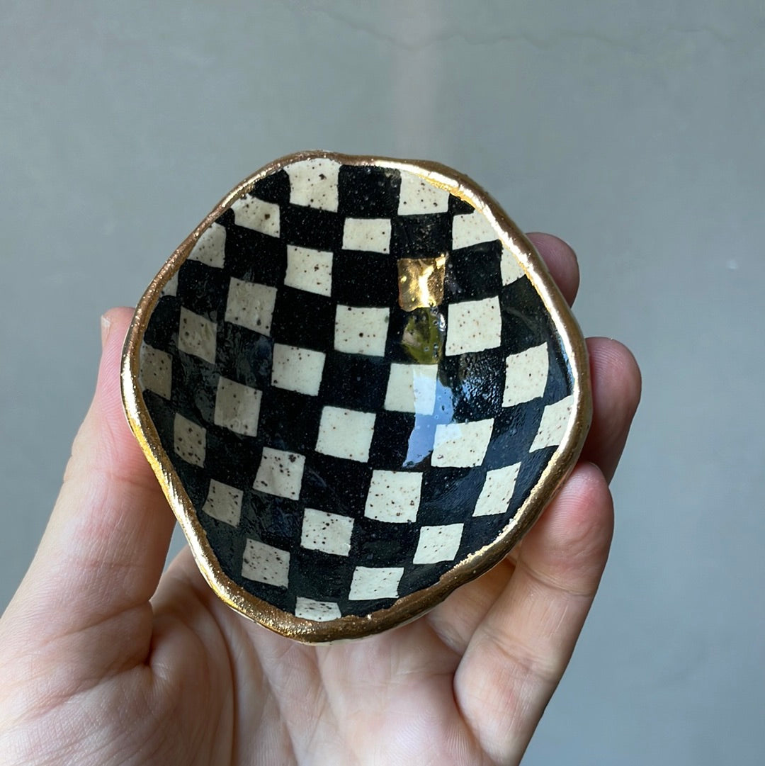Mini Gold Checker Dish